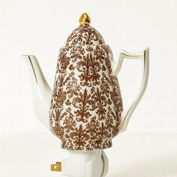 Kirkland’s Apropos Teapot Nightlight Porcelain Plug-In Lamp - Picture 2 of 4